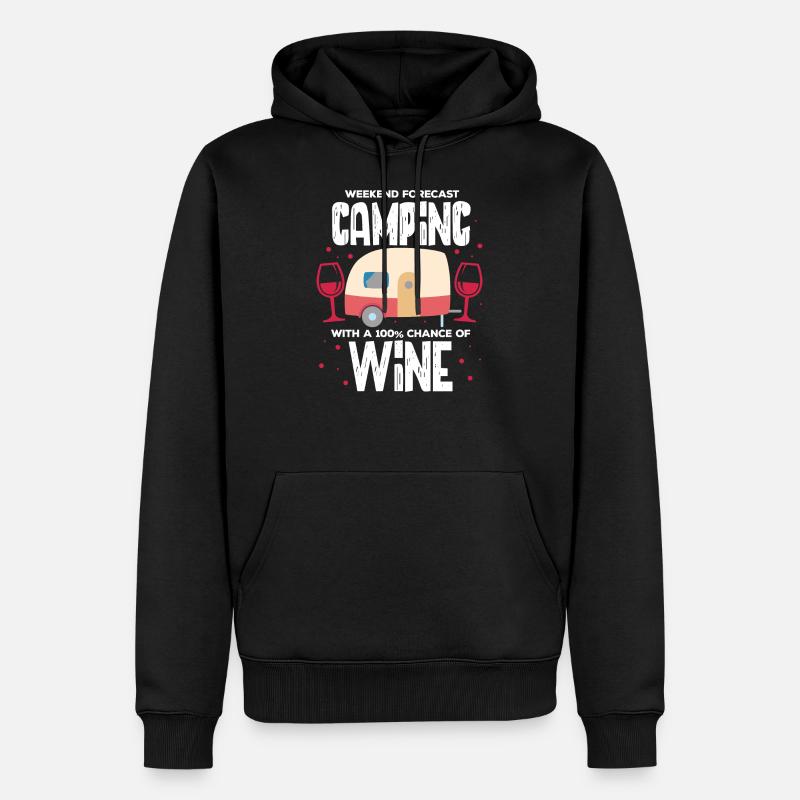 Camping Vin - Sweat à capuche Premium bio Homme - noir
