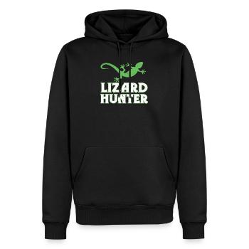 Eidechse - Männer Premium Bio Hoodie - Schwarz - Vorne - Nico (187cm)