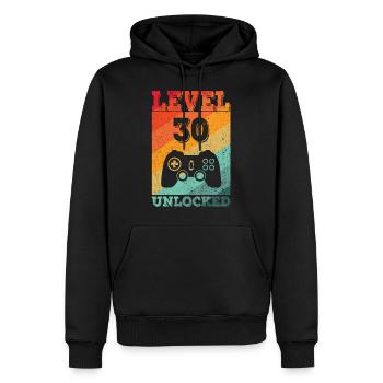 30e anniversaire niveau joueur de jeu de 30 ans - Sweat à capuche Premium bio Homme - noir - Devant - Nico (187cm)