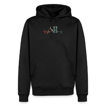 Battement de cœur de disque de golf - Sweat à capuche Premium bio Homme - noir - Devant - Nico (187cm)