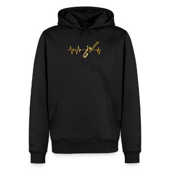 Battement de coeur de trompette - Sweat à capuche Premium bio Homme - noir - Devant - Nico (187cm)