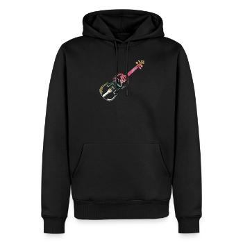violoncelle - Sweat à capuche Premium bio Homme - noir - Devant - Nico (187cm)