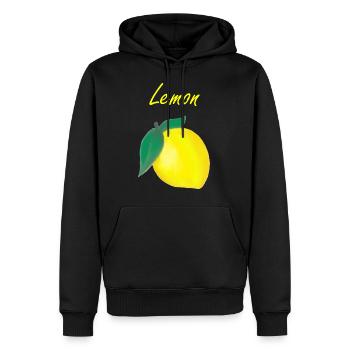 Lemon - Zitrone - Männer Premium Bio Hoodie - Schwarz - Vorne - Nico (187cm)