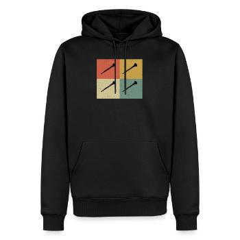 Oboen - Männer Premium Bio Hoodie - Schwarz - Vorne - Nico (187cm)