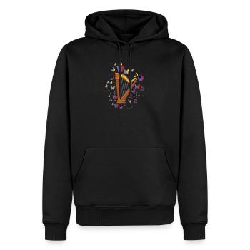Cadeau de harpe - Sweat à capuche Premium bio Homme - noir - Devant - Nico (187cm)