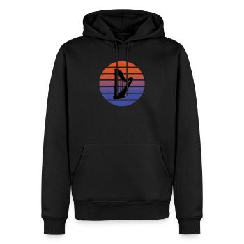 harpe - Sweat à capuche Premium bio Homme - noir - Devant - Nico (187cm)
