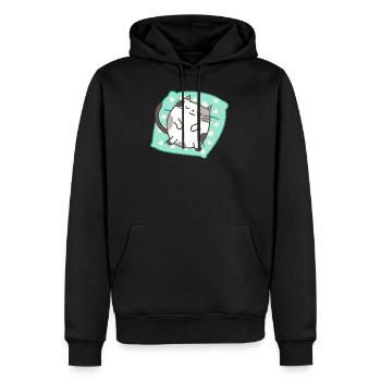 sleeping cat - Men’s Premium Organic Hoodie - black - Front - Nico (187cm)