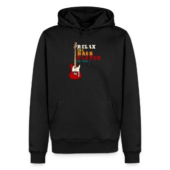 Bassist - Sweat à capuche Premium bio Homme - noir - Devant - Nico (187cm)