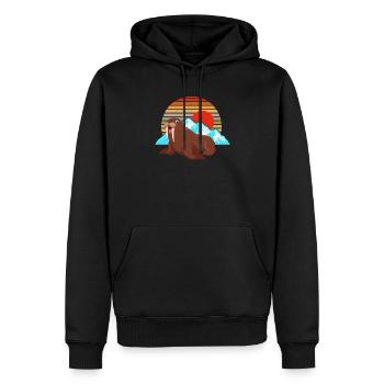 Morses - Sweat à capuche Premium bio Homme - noir - Devant - Nico (187cm)