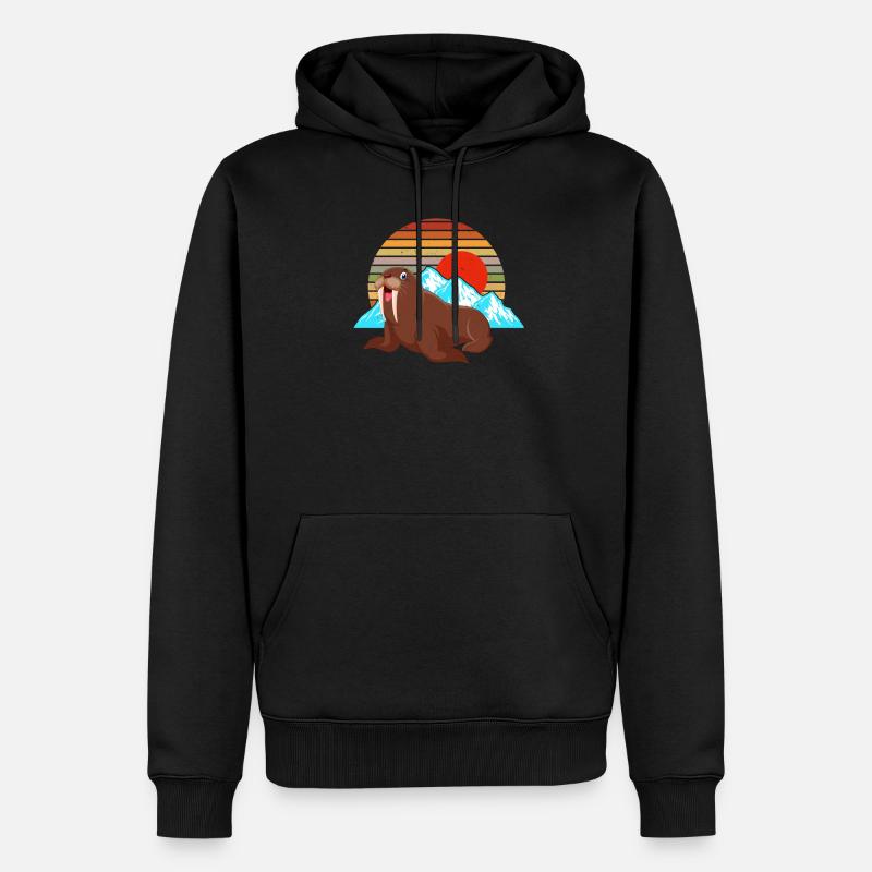 Walross - Männer Premium Bio Hoodie - Schwarz