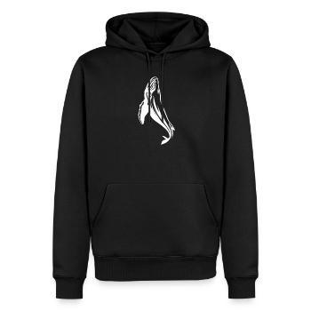 Baleine à bosse - Sweat à capuche Premium bio Homme - noir - Devant - Nico (187cm)