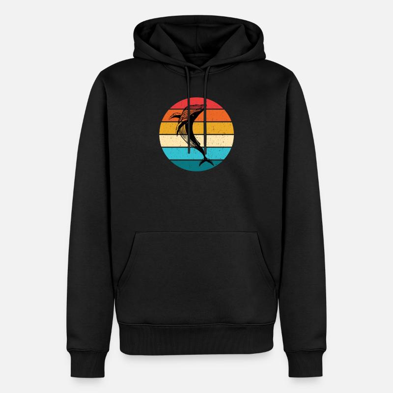 Baleine - Sweat à capuche Premium bio Homme - noir