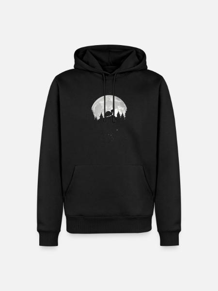 Schildkröte Vor Mond - Männer Premium Bio Hoodie - Schwarz