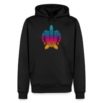 Tortue - Sweat à capuche Premium bio Homme - noir - Devant - Nico (187cm)