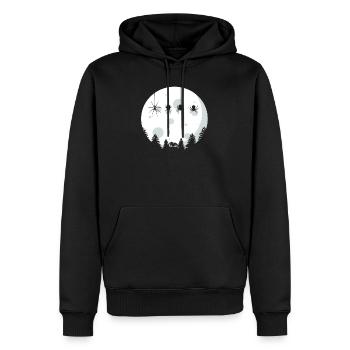 Les araignées - Sweat à capuche Premium bio Homme - noir - Devant - Nico (187cm)