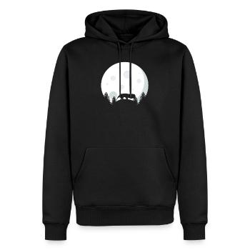 Fourmilière Avant la pleine lune - Sweat à capuche Premium bio Homme - noir - Devant - Nico (187cm)