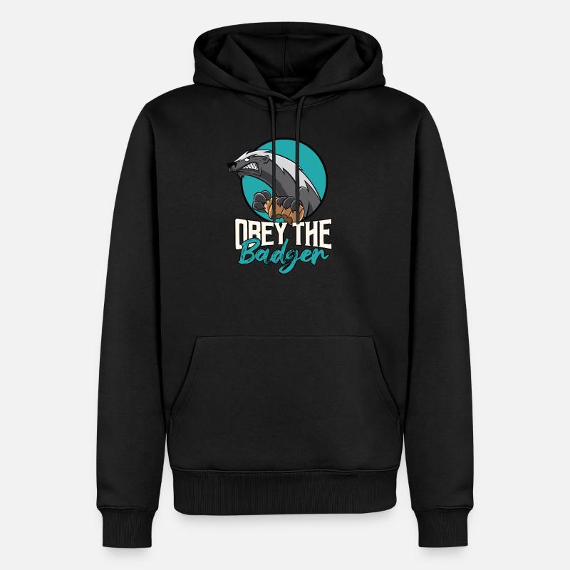 Gehorche Dem Dachs - Männer Premium Bio Hoodie - Schwarz