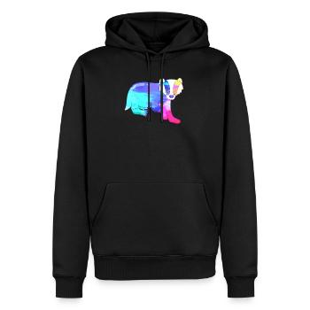 Dachs Farbenfroh - Männer Premium Bio Hoodie - Schwarz - Vorne - Nico (187cm)