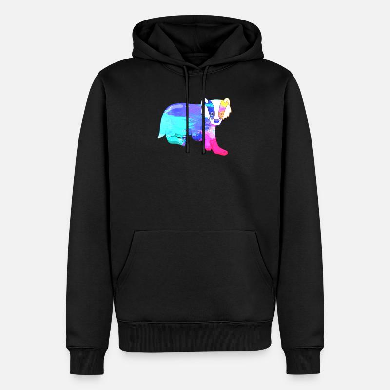 Dachs Farbenfroh - Männer Premium Bio Hoodie - Schwarz