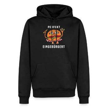 Perfekt eingebürgert Einbürgerung essen deutsch - Männer Premium Bio Hoodie - Schwarz - Vorne - Nico (187cm)