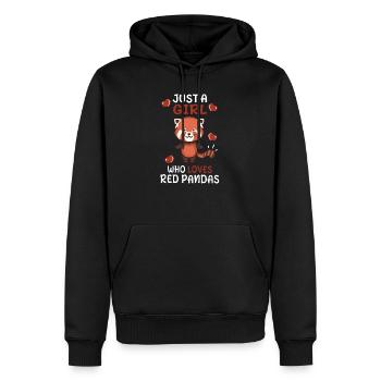 Panda Rouge Cadeau Pour Les Filles - Sweat à capuche Premium bio Homme - noir - Devant - Nico (187cm)
