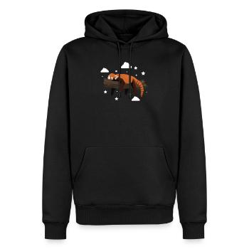 Panda rouge - Sweat à capuche Premium bio Homme - noir - Devant - Nico (187cm)