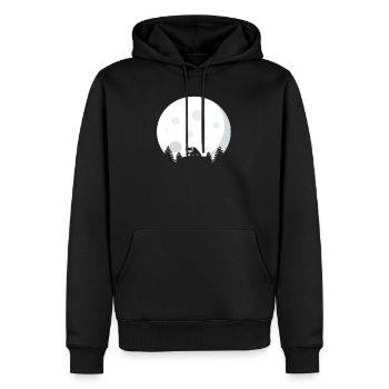 Panda Rouge Avant la lune - Sweat à capuche Premium bio Homme - noir - Devant - Nico (187cm)