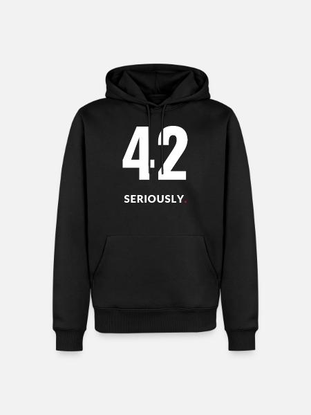 42 - Sweat à capuche Premium bio Homme - noir