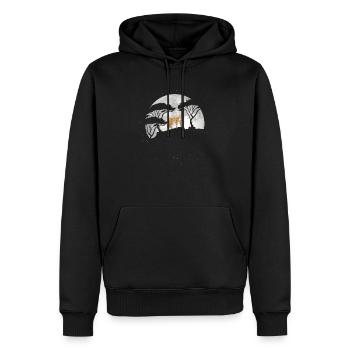 Cheetah With Moon - Men’s Premium Organic Hoodie - black - Front - Nico (187cm)
