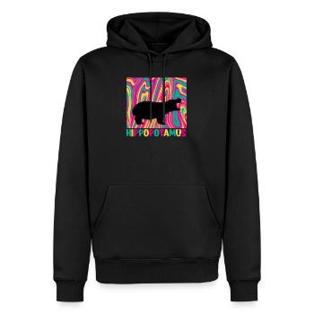 Nilpferd Geschenk - Männer Premium Bio Hoodie - Schwarz - Vorne - Nico (187cm)