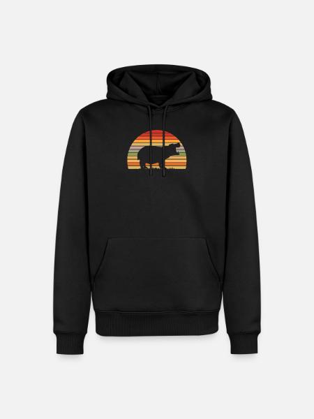 Hippo - Men’s Premium Organic Hoodie - black