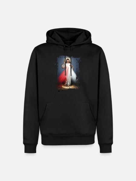 Jesus - Männer Premium Bio Hoodie - Schwarz