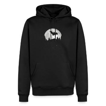 Fledermaus - Männer Premium Bio Hoodie - Schwarz - Vorne - Nico (187cm)