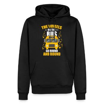 Geschenk Busfahrer Schulbus Bus Papa Kraftfahrer - Männer Premium Bio Hoodie - Schwarz - Vorne - Nico (187cm)