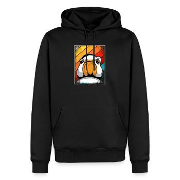Gans - Männer Premium Bio Hoodie - Schwarz - Vorne - Nico (187cm)