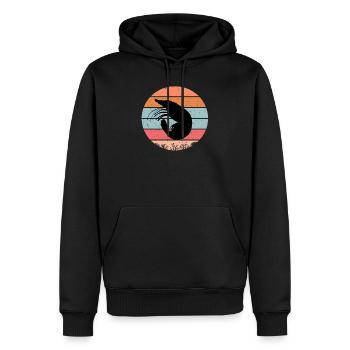 Crevettes - Sweat à capuche Premium bio Homme - noir - Devant - Nico (187cm)