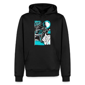 Maître - Sweat à capuche Premium bio Homme - noir - Devant - Nico (187cm)