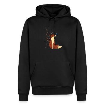 Renard - Sweat à capuche Premium bio Homme - noir - Devant - Nico (187cm)