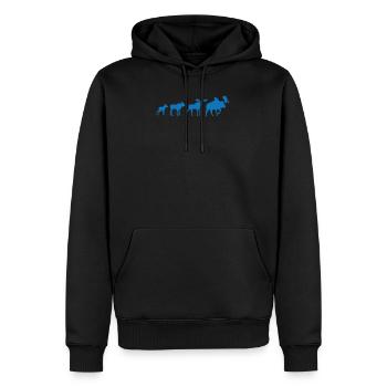 Evolution de l’orignal - Sweat à capuche Premium bio Homme - noir - Devant - Nico (187cm)