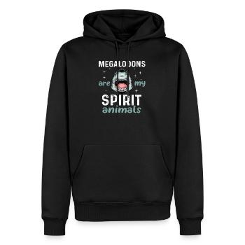 Animal préféré Megalodon - Sweat à capuche Premium bio Homme - noir - Devant - Nico (187cm)