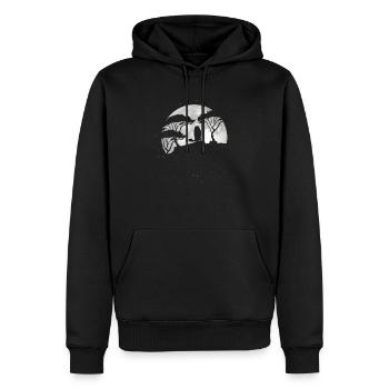 Murmeltier Im Vollmond - Männer Premium Bio Hoodie - Schwarz - Vorne - Nico (187cm)