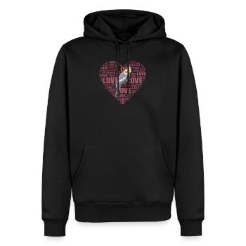 Nymphensittich Oiseau - Sweat à capuche Premium bio Homme - noir - Devant - Nico (187cm)