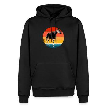 Okapi Geschenk - Männer Premium Bio Hoodie - Schwarz - Vorne - Nico (187cm)