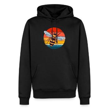 Abeille - Sweat à capuche Premium bio Homme - noir - Devant - Nico (187cm)