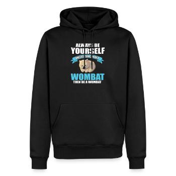 Wombat - Sweat à capuche Premium bio Homme - noir - Devant - Nico (187cm)