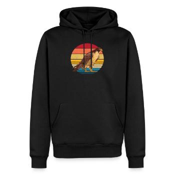Wanderfalke - Männer Premium Bio Hoodie - Schwarz - Vorne - Nico (187cm)