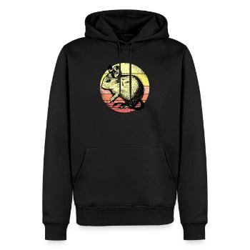 Degu Silhouette - Männer Premium Bio Hoodie - Schwarz - Vorne - Nico (187cm)