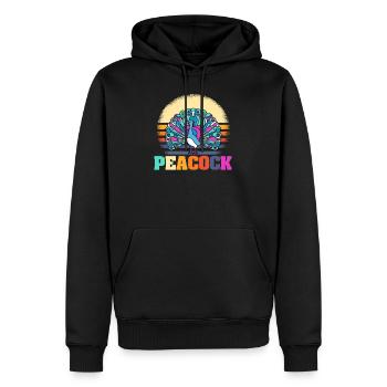 Paon - Sweat à capuche Premium bio Homme - noir - Devant - Nico (187cm)