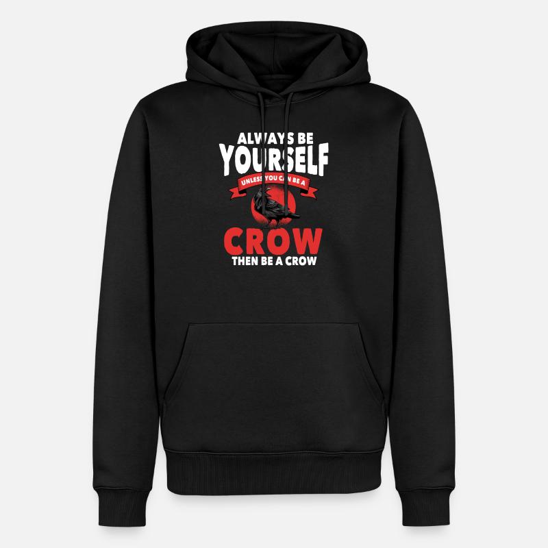 Krähe - Männer Premium Bio Hoodie - Schwarz