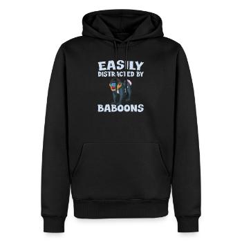Pavian Spruch - Männer Premium Bio Hoodie - Schwarz - Vorne - Nico (187cm)